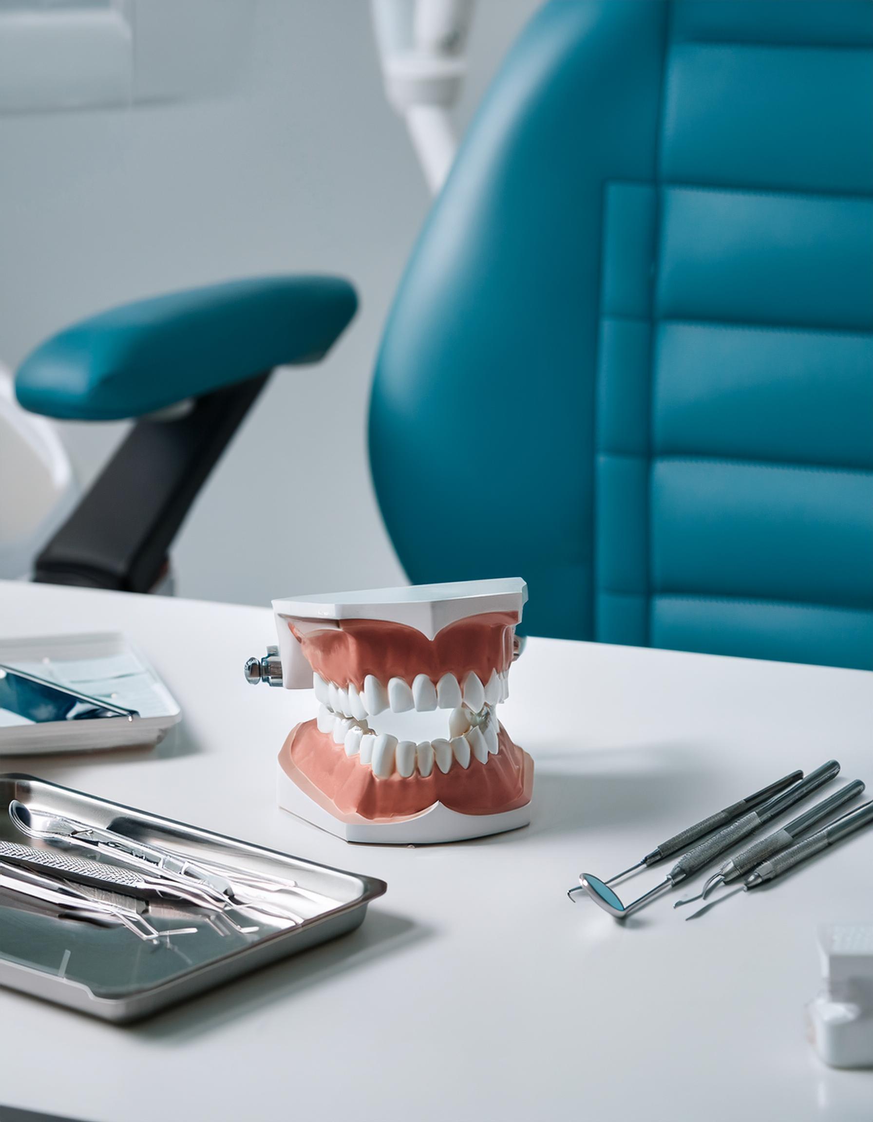 Nahaufnahme eines fertiggestellten Zahnersatzes aus dem 3D-Druck